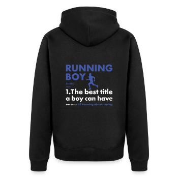 Sport Boy Running - Unisex Premium Organic Zip Hoodie - black - Back - Nico (187cm)