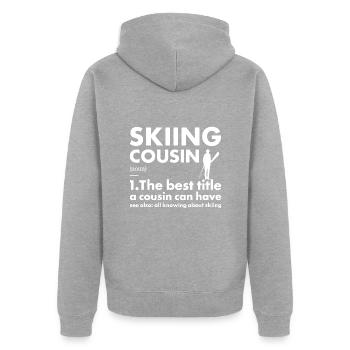 Sport cousin le ski - Veste à capuche bio Premium Unisexe - gris chiné - Dos - Nico (187cm)