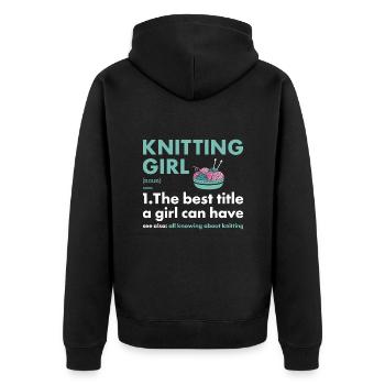 Knitter Fille Définition Tricot - Veste à capuche bio Premium Unisexe - noir - Dos - Nico (187cm)