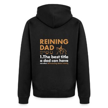 Définition Pure Dad Reining - Veste à capuche bio Premium Unisexe - noir - Dos - Nico (187cm)
