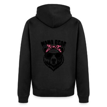 Mama Bear - Mother's Day - Gift - Unisex Premium Organic Zip Hoodie - black - Back - Nico (187cm)