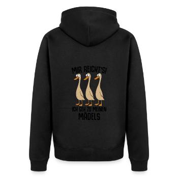J’en ai assez, je vais voir mes filles - Veste à capuche bio Premium Unisexe - noir - Dos - Nico (187cm)