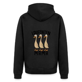 Runner Ducks Mama Duck Duck Breeding Runner Ducks - Unisex Premium Organic Zip Hoodie - black - Back - Nico (187cm)
