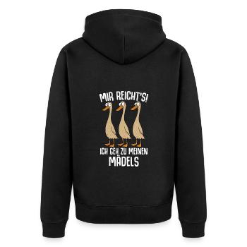 J’en ai assez, je vais voir mes filles - Veste à capuche bio Premium Unisexe - noir - Dos - Nico (187cm)