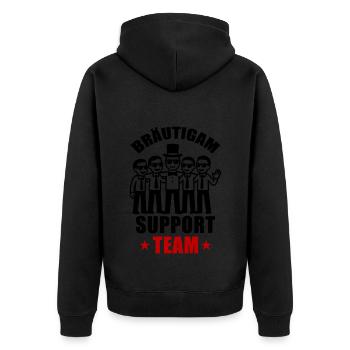 Groom Support Team Wedding - Unisex Premium Organic Zip Hoodie - black - Back - Nico (187cm)