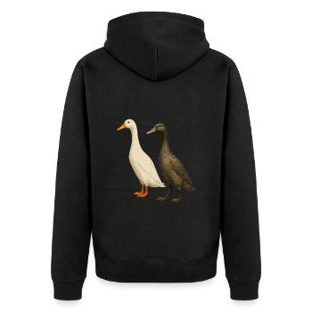Indian Duck Duck Breeder Duck Breeding Cool - Unisex Premium Organic Zip Hoodie - black - Back - Nico (187cm)