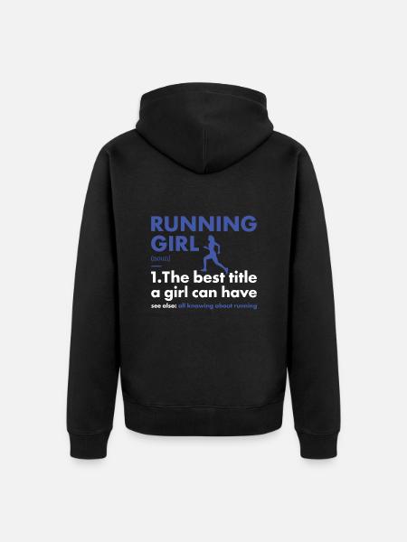Sport Girl Running - Unisex Premium Organic Zip Hoodie - black