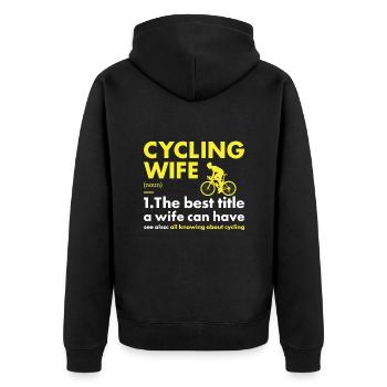 Sport Femme Cyclisme - Veste à capuche bio Premium Unisexe - noir - Dos - Nico (187cm)