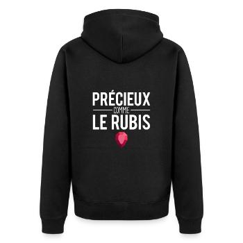 Précieux comme le rubis homme parfait - Veste à capuche bio Premium Unisexe - noir - Dos - Nico (187cm)