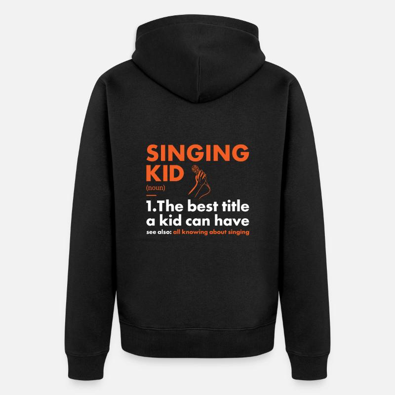 Chanteur Kid Définition Chant - Veste à capuche bio Premium Unisexe - noir