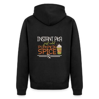 Instant PKA | Apotheke - Unisex Premium Bio Zip Hoodie - Schwarz - Hinten - Nico (187cm)