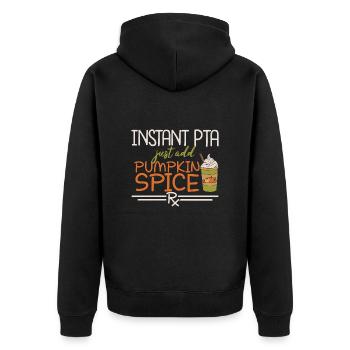 PTA Instant | Apotheke - Unisex Premium Bio Zip Hoodie - Schwarz - Hinten - Nico (187cm)