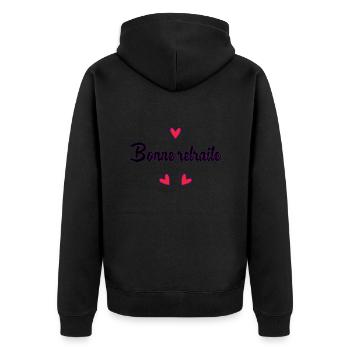 RETIREMENT. RETIREMENT. RETIRED. RETIREMENT - Unisex Premium Organic Zip Hoodie - black - Back - Nico (187cm)