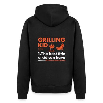 Griller Kid Définition Grillades - Veste à capuche bio Premium Unisexe - noir - Dos - Nico (187cm)