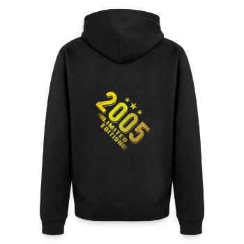 2005 Funny Birthday Gift 20th Birthday - Unisex Premium Organic Zip Hoodie - black - Back - Nico (187cm)