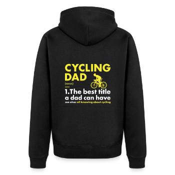 Sport Dad Cycling - Unisex Premium Organic Zip Hoodie - black - Back - Nico (187cm)