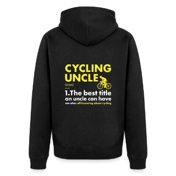 Sport Uncle Cycling - Unisex Premium Bio Zip Hoodie - Schwarz - Hinten - Nico (187cm)
