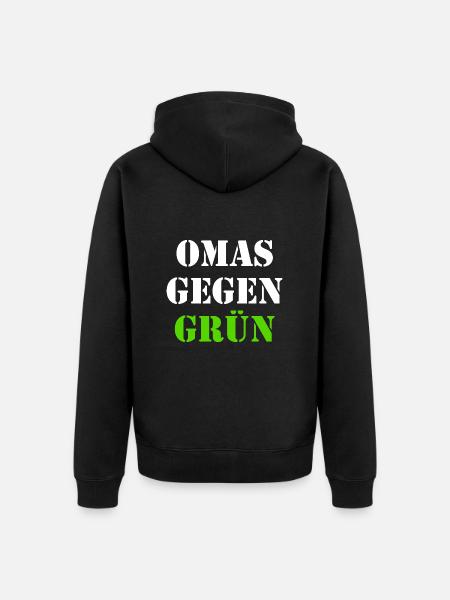 Omas gegen grün - Unisex Premium Bio Zip Hoodie - Schwarz