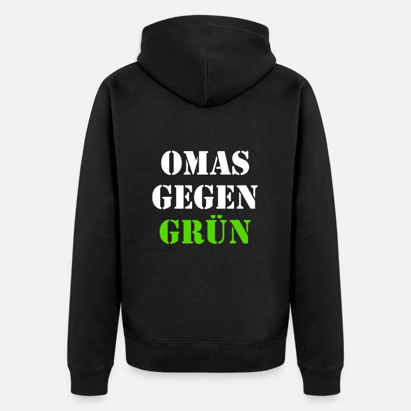 Omas gegen grün - Unisex Premium Bio Zip Hoodie - Schwarz