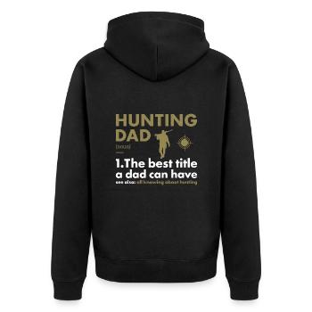 Hunter Dad Definition Hunting - Unisex Premium Organic Zip Hoodie - black - Back - Nico (187cm)