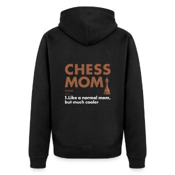 Chess Player Mom Definition Chess - Unisex Premium Bio Zip Hoodie - Schwarz - Hinten - Nico (187cm)
