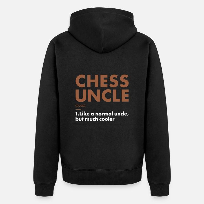Chess Player Uncle Definition Chess - Unisex Premium Bio Zip Hoodie - Schwarz