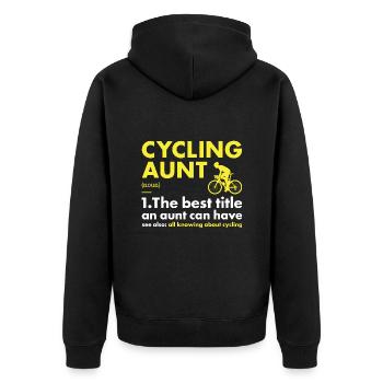 Sport Aunt Cycling - Unisex Premium Bio Zip Hoodie - Schwarz - Hinten - Nico (187cm)