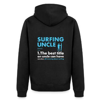 Sport Uncle Surfing - Unisex Premium Bio Zip Hoodie - Schwarz - Hinten - Nico (187cm)