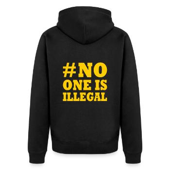 no one is illegal - Veste à capuche bio Premium Unisexe - noir - Dos - Nico (187cm)
