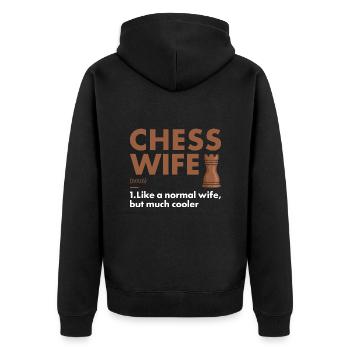 Chess Player Wife Definition Chess - Unisex Premium Bio Zip Hoodie - Schwarz - Hinten - Nico (187cm)
