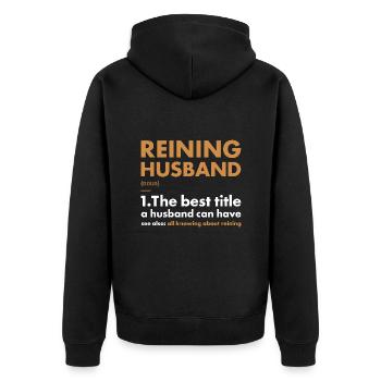Pure Husband Definition Reining - Unisex Premium Organic Zip Hoodie - black - Back - Nico (187cm)