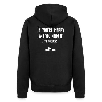 Si vous êtes heureux et que vous le savez ... c'est à vous - Veste à capuche bio Premium Unisexe - noir - Dos - Nico (187cm)
