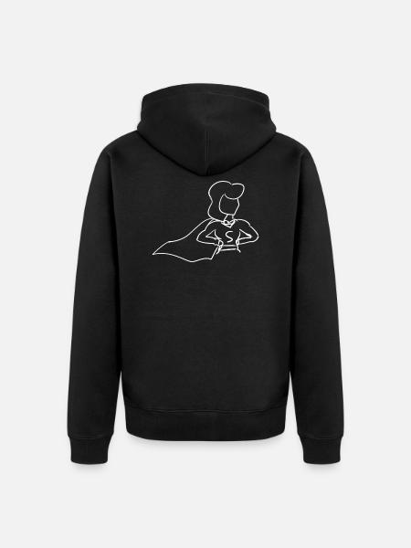 Anime Heroine - Unisex Premium Organic Zip Hoodie - black