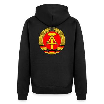 East Germany Crest Flag Wreath GDR DDR Emblem - Veste à capuche bio Premium Unisexe - noir - Dos - Nico (187cm)