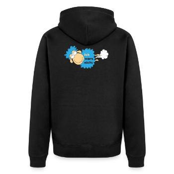 Schaaf wars nicht - Unisex Premium Bio Zip Hoodie - Schwarz - Hinten - Nico (187cm)