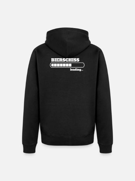 Bierschiss loading - WC - Unisex Premium Bio Zip Hoodie - Schwarz