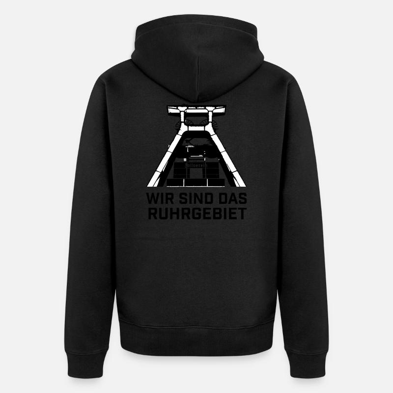 Wir sind das Ruhrgebiet - Unisex Premium Bio Zip Hoodie - Schwarz