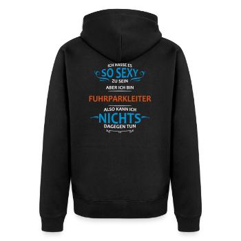Fuhrparkleiter Beruf - Unisex Premium Bio Zip Hoodie - Schwarz - Hinten - Nico (187cm)