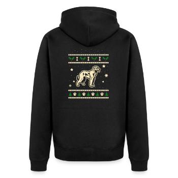 Taigan Weihnachtsgeschenk - Unisex Premium Bio Zip Hoodie - Schwarz - Hinten - Nico (187cm)