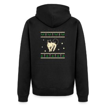 Ragdoll Weihnachtsgeschenk - Unisex Premium Bio Zip Hoodie - Schwarz - Hinten - Nico (187cm)