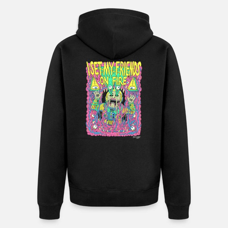 FriendsOnFire - Unisex Premium Bio Zip Hoodie - Schwarz