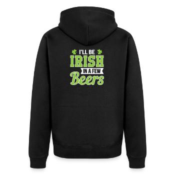 Je vais irlandais dans quelques bières - Veste à capuche bio Premium Unisexe - noir - Dos - Nico (187cm)