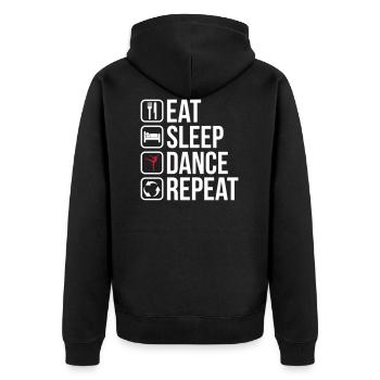 Mangez Sleep Dance Repeat - Veste à capuche bio Premium Unisexe - noir - Dos - Nico (187cm)