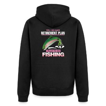 Régime de retraite pension grand-père pêche cadeau de pêche - Veste à capuche bio Premium Unisexe - noir - Dos - Nico (187cm)