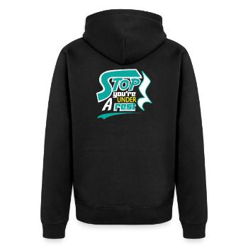 Arrêtez-vous sous un musicien de la chanson de repos musicien - Veste à capuche bio Premium Unisexe - noir - Dos - Nico (187cm)