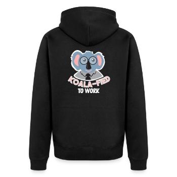 Koalafied to work Australia Koala's Marsupial Fun - Unisex Premium Organic Zip Hoodie - black - Back - Nico (187cm)