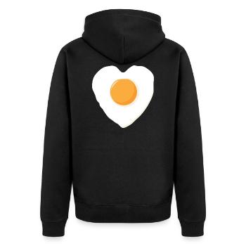 Spiegeleiliebe - Unisex Premium Bio Zip Hoodie - Schwarz - Hinten - Nico (187cm)