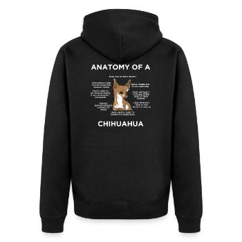 Anatomie d'un cadeau de Chihuahua - Veste à capuche bio Premium Unisexe - noir - Dos - Nico (187cm)