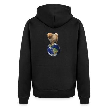 Meine Welt - Unisex Premium Bio Zip Hoodie - Schwarz - Hinten - Nico (187cm)