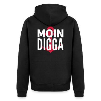 Moin Digga Hambourg - Veste à capuche bio Premium Unisexe - noir - Dos - Nico (187cm)
